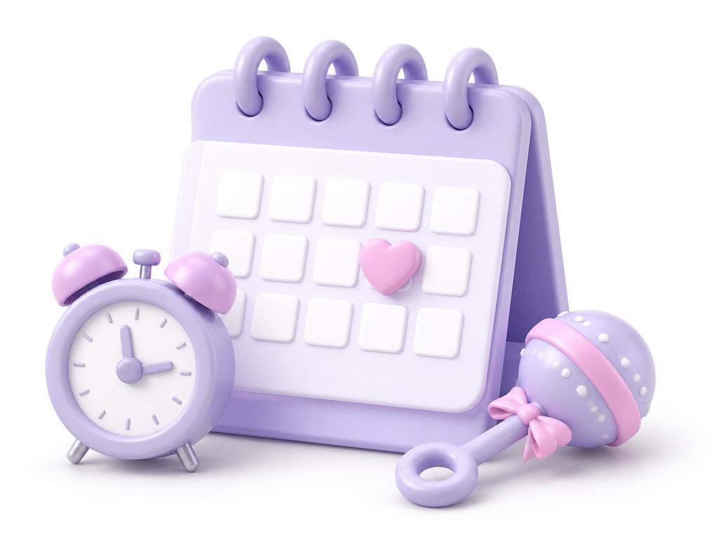 Baby Health Calendar 3D illustration