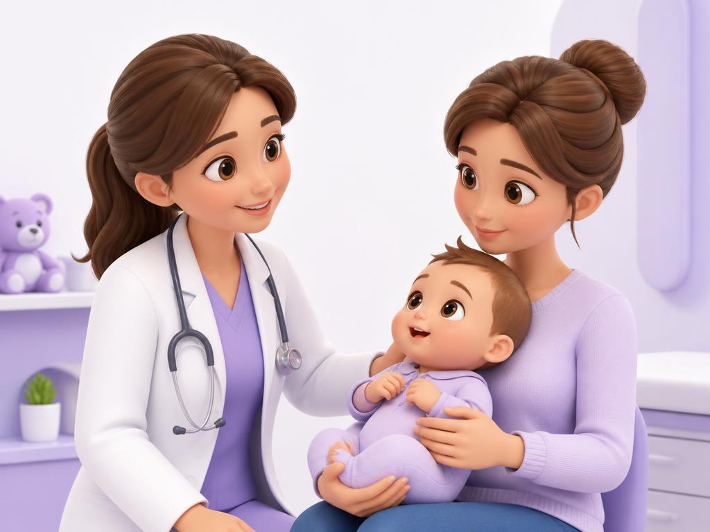 Pediatrician Support 3D illustration
